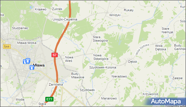 mapa Nowa Sławogóra, Nowa Sławogóra na mapie Targeo