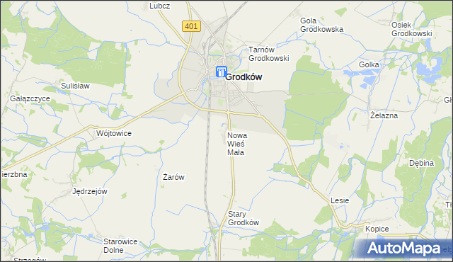 mapa Nowa Wieś Mała gmina Grodków, Nowa Wieś Mała gmina Grodków na mapie Targeo
