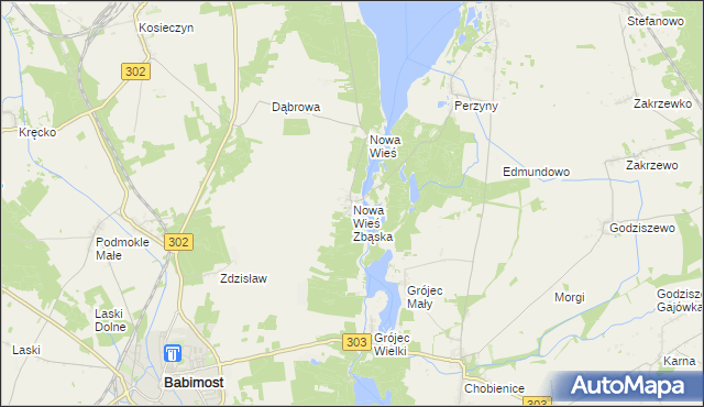 mapa Nowa Wieś Zbąska, Nowa Wieś Zbąska na mapie Targeo