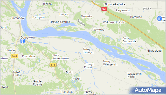 mapa Nowy Troszyn, Nowy Troszyn na mapie Targeo