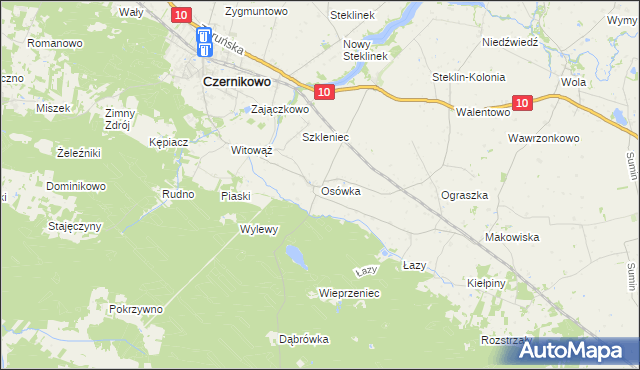 mapa Osówka gmina Czernikowo, Osówka gmina Czernikowo na mapie Targeo