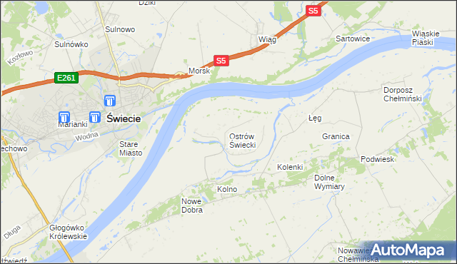 mapa Ostrów Świecki, Ostrów Świecki na mapie Targeo