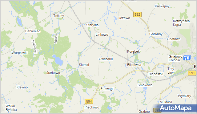 mapa Owczarki gmina Kętrzyn, Owczarki gmina Kętrzyn na mapie Targeo
