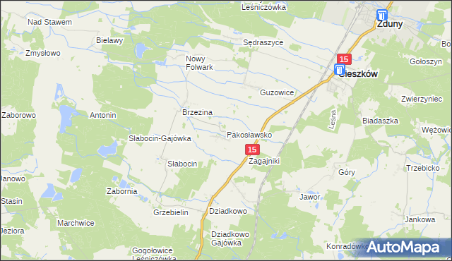 mapa Pakosławsko, Pakosławsko na mapie Targeo