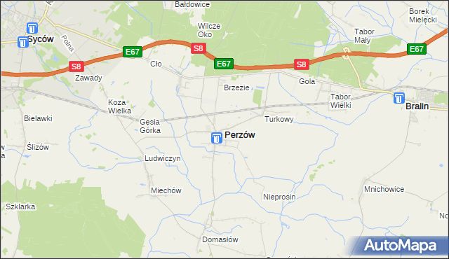 mapa Perzów, Perzów na mapie Targeo