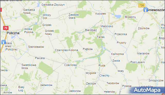 mapa Piątków, Piątków na mapie Targeo