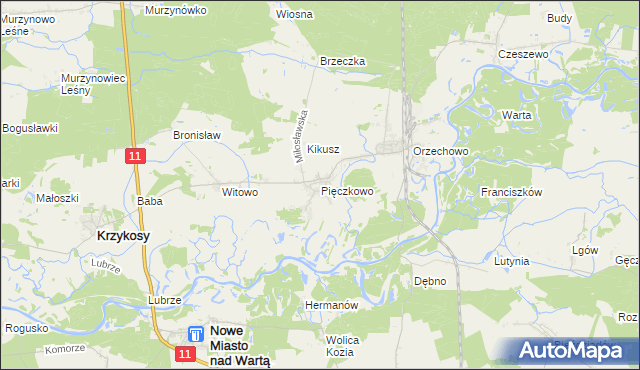 mapa Pięczkowo, Pięczkowo na mapie Targeo