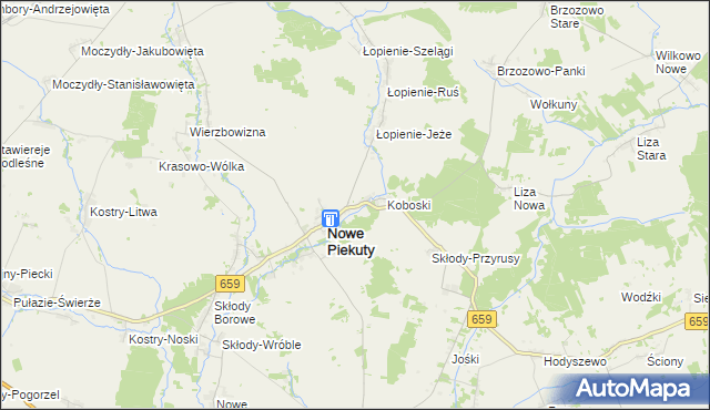 mapa Piekuty-Urbany, Piekuty-Urbany na mapie Targeo