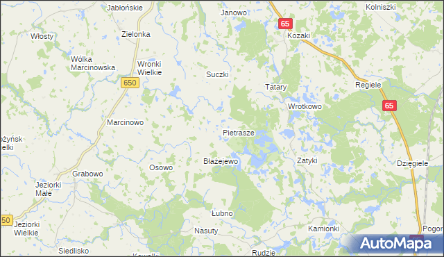 mapa Pietrasze gmina Gołdap, Pietrasze gmina Gołdap na mapie Targeo