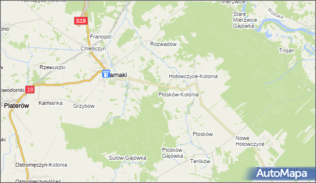 mapa Płosków-Kolonia, Płosków-Kolonia na mapie Targeo