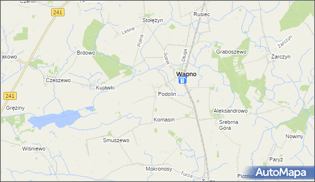 mapa Podolin gmina Wapno, Podolin gmina Wapno na mapie Targeo