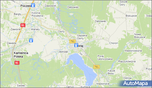 mapa Poraj powiat myszkowski, Poraj powiat myszkowski na mapie Targeo