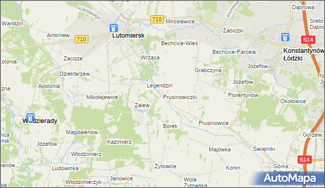 mapa Prusinowiczki, Prusinowiczki na mapie Targeo