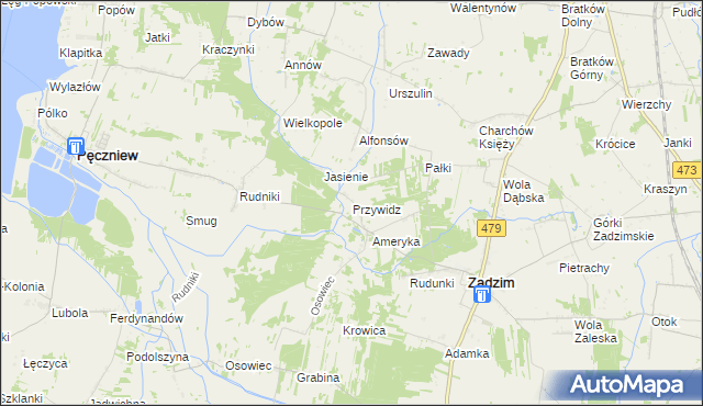 mapa Przywidz gmina Pęczniew, Przywidz gmina Pęczniew na mapie Targeo