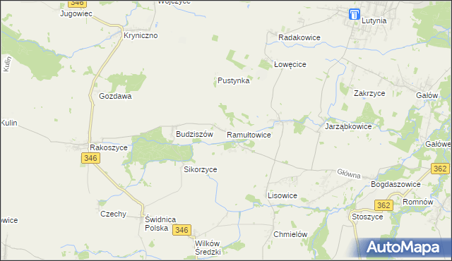 mapa Ramułtowice, Ramułtowice na mapie Targeo
