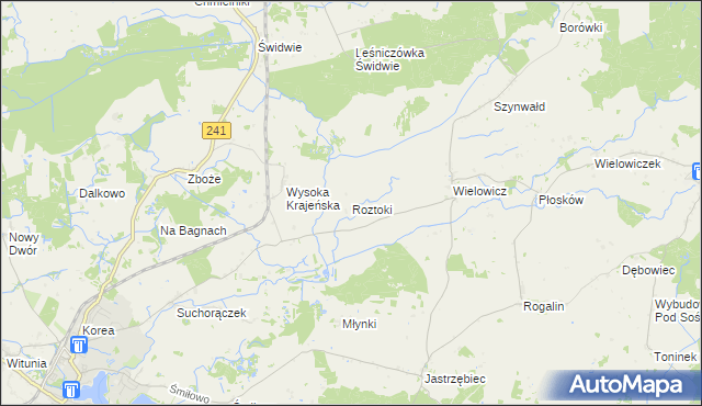 mapa Roztoki gmina Sośno, Roztoki gmina Sośno na mapie Targeo