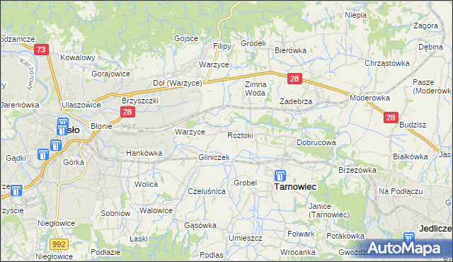 mapa Roztoki gmina Tarnowiec, Roztoki gmina Tarnowiec na mapie Targeo