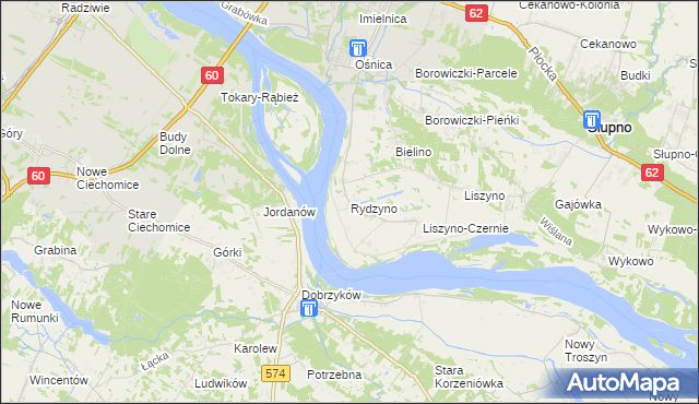 mapa Rydzyno, Rydzyno na mapie Targeo