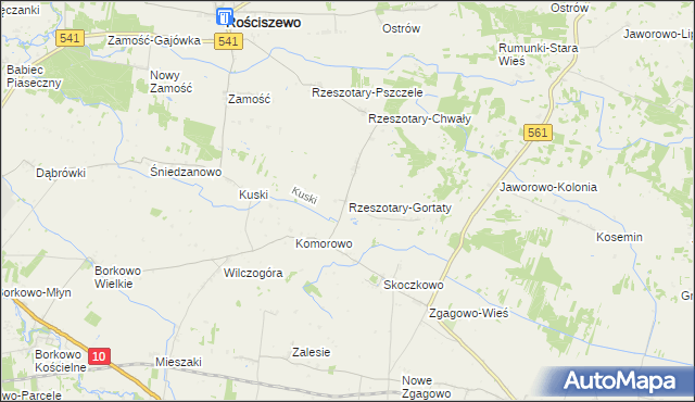 mapa Rzeszotary-Gortaty, Rzeszotary-Gortaty na mapie Targeo