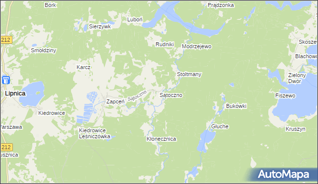 mapa Sątoczno gmina Lipnica, Sątoczno gmina Lipnica na mapie Targeo