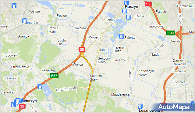 mapa Sękocin Nowy, Sękocin Nowy na mapie Targeo