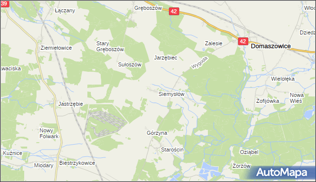 mapa Siemysłów, Siemysłów na mapie Targeo