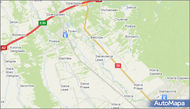 mapa Sierakowice Lewe, Sierakowice Lewe na mapie Targeo