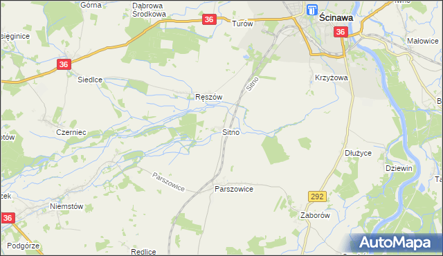 mapa Sitno gmina Ścinawa, Sitno gmina Ścinawa na mapie Targeo