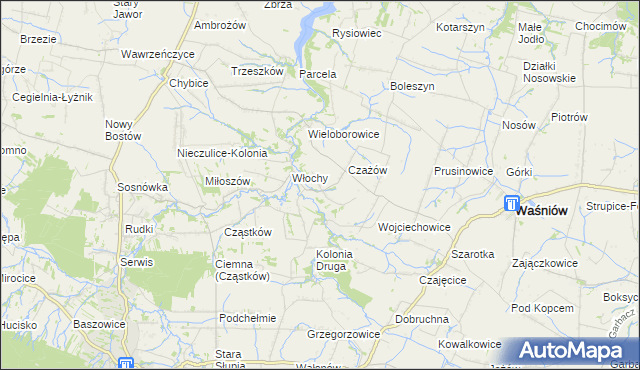 mapa Skały gmina Nowa Słupia, Skały gmina Nowa Słupia na mapie Targeo