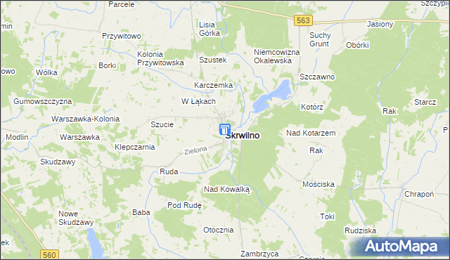 mapa Skrwilno, Skrwilno na mapie Targeo