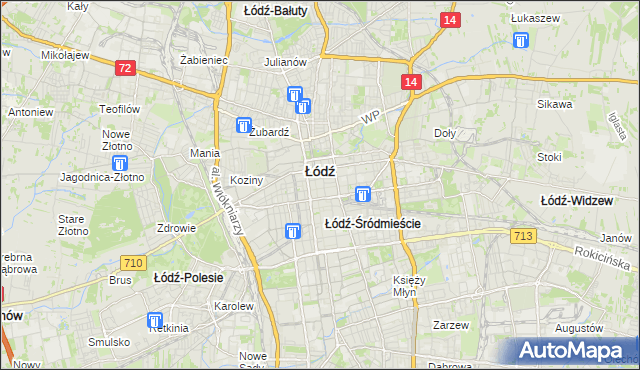 mapa Śródmieście gmina Łódź, Śródmieście gmina Łódź na mapie Targeo