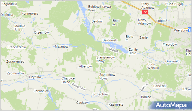 mapa Stanisławów Nowy, Stanisławów Nowy na mapie Targeo