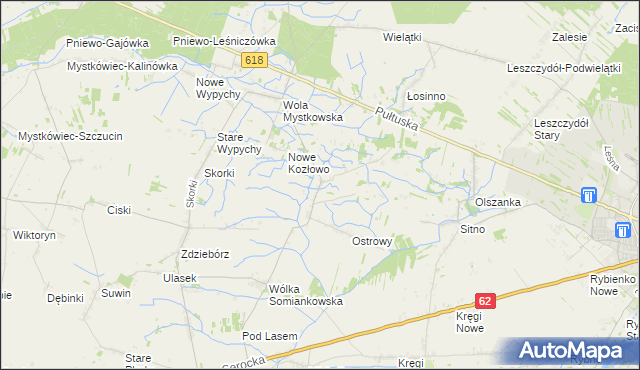 mapa Stare Kozłowo, Stare Kozłowo na mapie Targeo