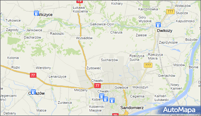 mapa Sucharzów, Sucharzów na mapie Targeo