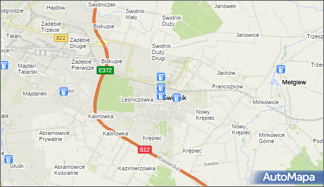 mapa Świdnika, Świdnik na mapie Targeo