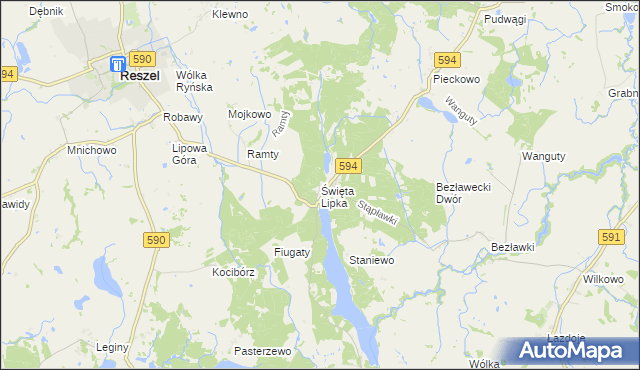 mapa Święta Lipka, Święta Lipka na mapie Targeo