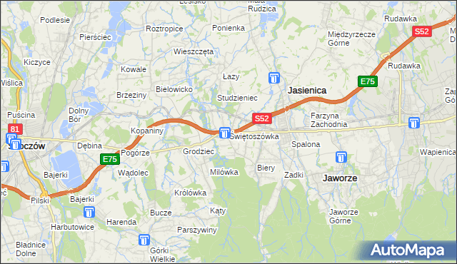 mapa Świętoszówka, Świętoszówka na mapie Targeo