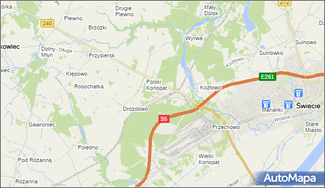 mapa Terespol Pomorski, Terespol Pomorski na mapie Targeo