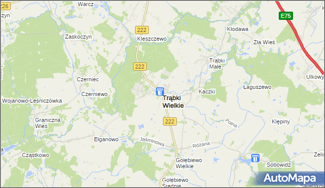 mapa Trąbki Wielkie, Trąbki Wielkie na mapie Targeo