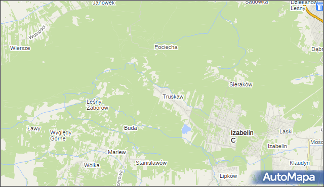 mapa Truskaw, Truskaw na mapie Targeo