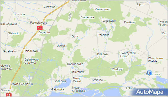 mapa Trzebicko Dolne, Trzebicko Dolne na mapie Targeo