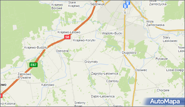 mapa Wądołki-Borowe, Wądołki-Borowe na mapie Targeo