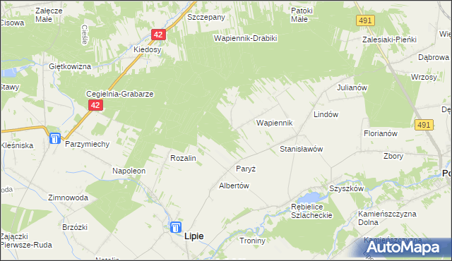 mapa Wapiennik-Gajówka, Wapiennik-Gajówka na mapie Targeo