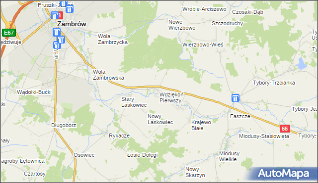 mapa Wdziękoń Pierwszy, Wdziękoń Pierwszy na mapie Targeo