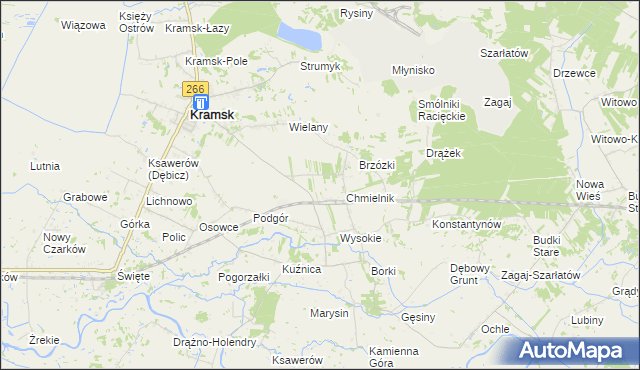 mapa Winnica gmina Kramsk, Winnica gmina Kramsk na mapie Targeo