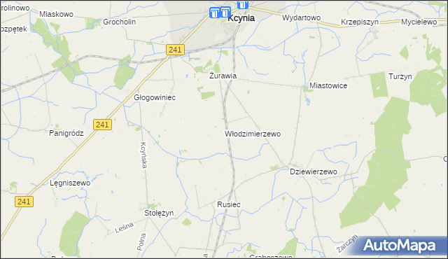 mapa Włodzimierzewo, Włodzimierzewo na mapie Targeo