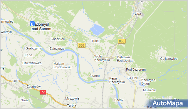 mapa Wola Rzeczycka, Wola Rzeczycka na mapie Targeo