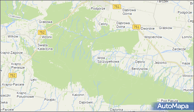 mapa Wola Szczygiełkowa, Wola Szczygiełkowa na mapie Targeo