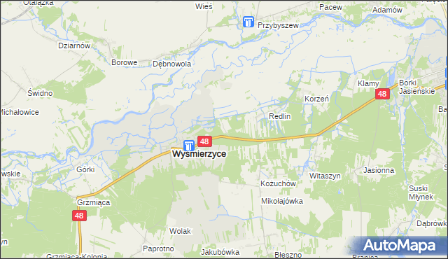 mapa Wólka Kożuchowska, Wólka Kożuchowska na mapie Targeo