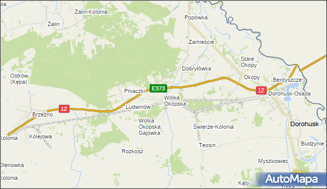 mapa Wólka Okopska, Wólka Okopska na mapie Targeo